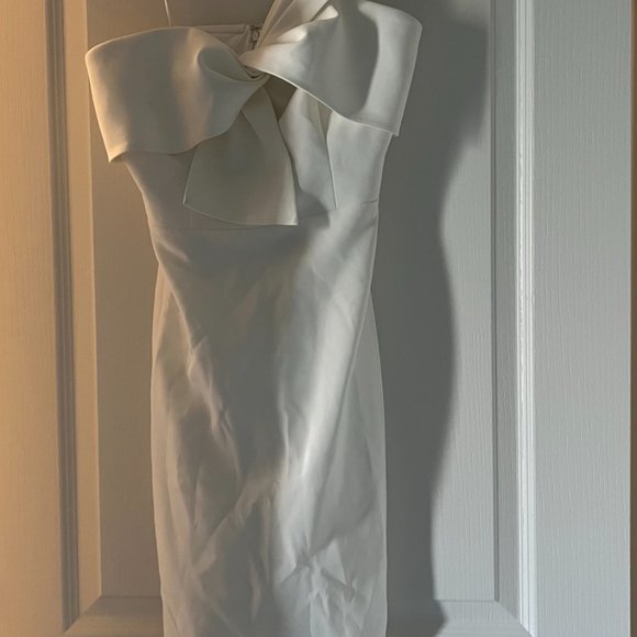 Sam Edelman Women's Dress White, bow front strapless, Size 2 - Picture 3 of 7